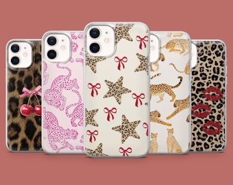 Cheetah Phone Case Girly Leopard Print Cover for iPhone 17, 16 Pro, 15, 14, 13, 12, Samsung S26, S25, S24, S23, S22, A17, Pixel 10A, 10, 9A
