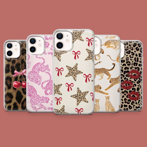 Cheetah Phone Case Girly Leopard Print Cover for iPhone 17, 16 Pro, 15, 14, 13, 12, Samsung S26, S25, S24, S23, S22, A17, Pixel 10A, 10, 9A