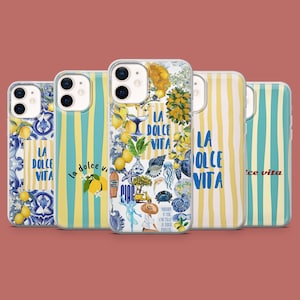 La Dolce Vita-telefoonhoesje Italië Amalfi Cover voor iPhone 16Pro, 15, 14, 13, 12, 11, Samsung S25Ultra, S24FE, S23, A16, A55, A35 A56 Pixel 9 8A