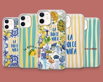 La Dolce Vita Phone Case Italy Amalfi Cover for iPhone 17, 16 Pro, 15, 14, 13, 12, Samsung S26, S25, S24, S23, S22, A17, Pixel 10A, 10Pro, 9