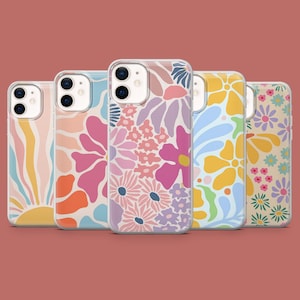 Groovy Handyhülle Indie Retro Hippie Cover für iPhone 16Pro, 15, 14, 13, 12, Samsung S25Ultra, S24, S23, S22, A16, A55, A35, Pixel 9Pro, 8A