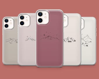 Mountain Phone Case Simple Minimalist Hiking Cover for iPhone 17, 16 Pro, 15, 14, 13, 12, Samsung S26, S25, S24, S23, S22, A17, Pixel 10A, 9
