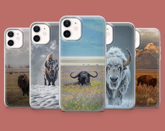 Buffalo Phone Case Highland Cow Cover for iPhone 17, 16 Pro, 15, 14, 13, 12, 11, Samsung S26, S25, S24, S23, S22, A56, Pixel 10A, 9A, 8A