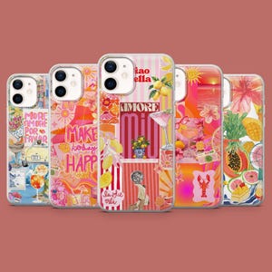Sommarkollage-telefonskal med italienskt talesätt och Amalfi-vibbar för iPhone 17, 16 Pro, 15, 14, 13, 12, Samsung S26, S25, S24, S23, A56, Pixel 10