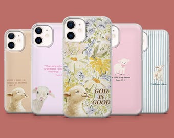 Jesus Shepherd Phone Case Sheep Psalm Religious Faith Cover for iPhone 17, 16 Pro, 15, 14, 13, Samsung S26, S25, S24, S23, A56, Pixel 10A, 9