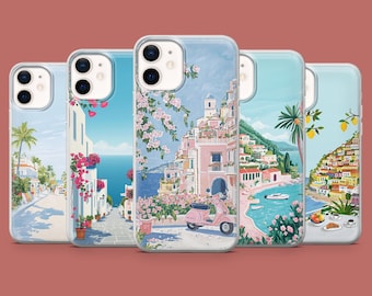 Amalfi Coast Phone Case Italian Summer Collage Cover for iPhone 17, 16 Pro, 15, 14, 13, Samsung S26, S25, S24, S23, S22, A17, Pixel 10A, 9A