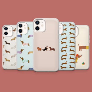 Coque pour téléphone teckel Sausage Wiener Dog Cover pour iPhone 16Pro, 15, 14, 13, 12, Samsung S25Ultra, S24, S23, A16, A55, A35, Pixel 9, 9A, 8A