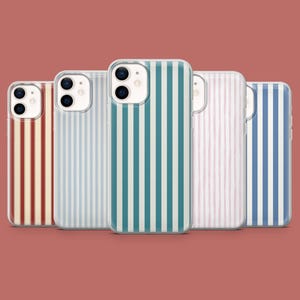Gestreifte Handyhülle Minimalist Retro Linen Cover für iPhone 16Pro, 15, 14, 13, 12, Samsung S25Ultra, S24, S23, A16, A55, A25, Pixel 9, 8A