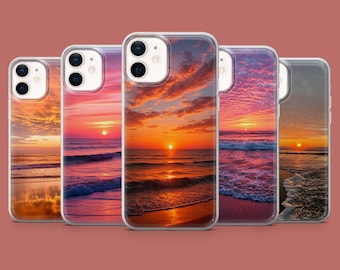 Sunset Aura Phone Case Summer Beach Vibe Cover for iPhone 17, 16 Pro, 15, 14, 13, 12, Samsung S26, S25, S24, S23, S22, A17, Pixel 10A, 10, 9