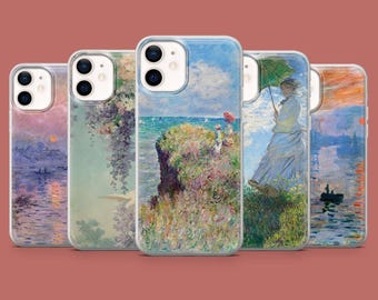 Claude Monet Handyhülle Vintage Malerei Kunst Cover für iPhone 17, 16 Pro, 15, 14, 13, 12, Samsung S26, S25, S24, S23, S22, A17, Pixel 10A, 9