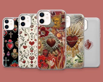 Sacred Heart Phone Case Catholic Prayer Cover for iPhone 17, 16 Pro, 15, 14, 13, 12, Samsung S26, S25, S24, S23, S22, A17, Pixel 10A, 10, 9A