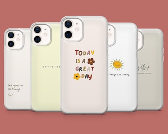 Optimistic Phone Case Motivational Inspiring Cover for iPhone 17, 16 Pro, 15, 14, 13, 12, Samsung S26, S25, S24, S23, S22, A17, Pixel 10A, 9