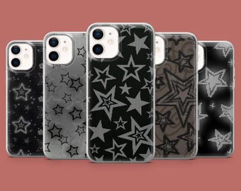 Grunge Stars Phone Case Dark Aesthetic Cover voor iPhone 17, 16 Pro, 15, 14, 13, 12, Samsung S26, S25, S24, S23, S22, A17, Pixel 10A, 10, 9A