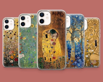 Gustav Klimt Phone Case The Kiss Art Painting Cover for iPhone 17, 16 Pro, 15, 14, 13, Samsung S26, S25, S24, S23, S22, A17, Pixel 10A, 9A