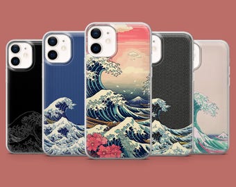 Funda para teléfono con diseño de la Gran Ola, estilo japonés Kanagawa, compatible con iPhone 18 Pro, 17, 16, 15, 14, 13, 12, Samsung S26, S25, S24, A57, A17, Pixel 11, 10 y 9A.