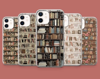 Boekenplank telefoonhoesje Book Lover Bookish Cover voor iPhone 17, 16 Pro, 15, 14, 13, 12, Samsung S26, S25, S24, S23, S22, A17, Pixel 10A, 10, 9A