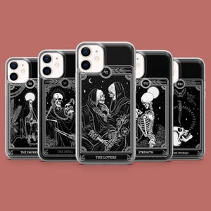 Capa de telefone com cartas de tarô, capa gótica e bruxa da imperatriz para iPhone 16Pro, 15, 14, 13, 12, 11, Samsung S25Ultra, S24FE, S23, A16, A55, A35, Pixel 9