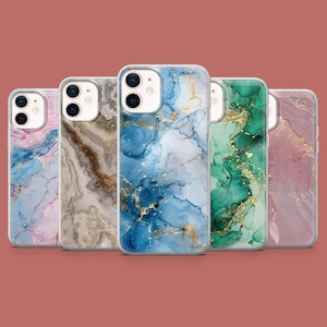 Marble Phone Case Luxury Stone Marmor Cover for iPhone 16Pro, 15, 14, 13, 12, 11, Samsung S25, S24FE, S23, A16, A55, A35, Pixel 9, 8A