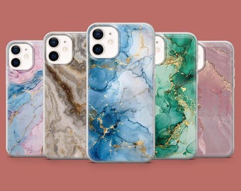 Marble Phone Case Luxury Stone Marmor Cover for iPhone 17, 16 Pro, 15, 14, 13, 12, Samsung S26, S25, S24, S23, S22, A17, Pixel 10A, 10Pro, 9