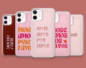 Funda de teléfono More Amor Por Favor con glamour para iPhone 17, 16 Pro, 15, 14, 13, 12, Samsung S26, S25, S24, S23, S22, A17, Pixel 10A, 10, 9A