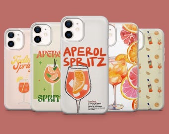 Aperol Phone Case Fresh Spritz Cocktail Cover for iPhone 17, 16 Pro, 15, 14, 13, 12, Samsung S26, S25, S24, S23, S22, A17, Pixel 10A, 10, 9