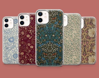 Morris Print Phone Case Vintage Style Painting Cover for iPhone 17, 16 Pro, 15, 14, 13, Samsung S26, S25, S24, S23, S22, A17, Pixel 10A, 9A