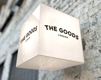 Cube Frameless Double Sided lightbox sign for Cafés, Shops, Bars & Restaurants