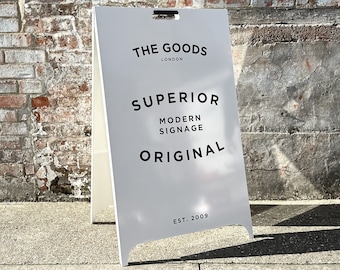 The Fitzrovia - White Metal Pavement Sign
