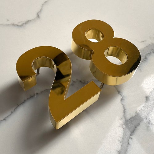 Gold Metal House Numbers/gold Floating House Numbers/ Brass Etsy