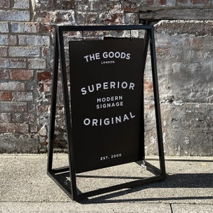 The Soho - Black A Board Sign Metal &#39;A&#39; frame with swinging panel