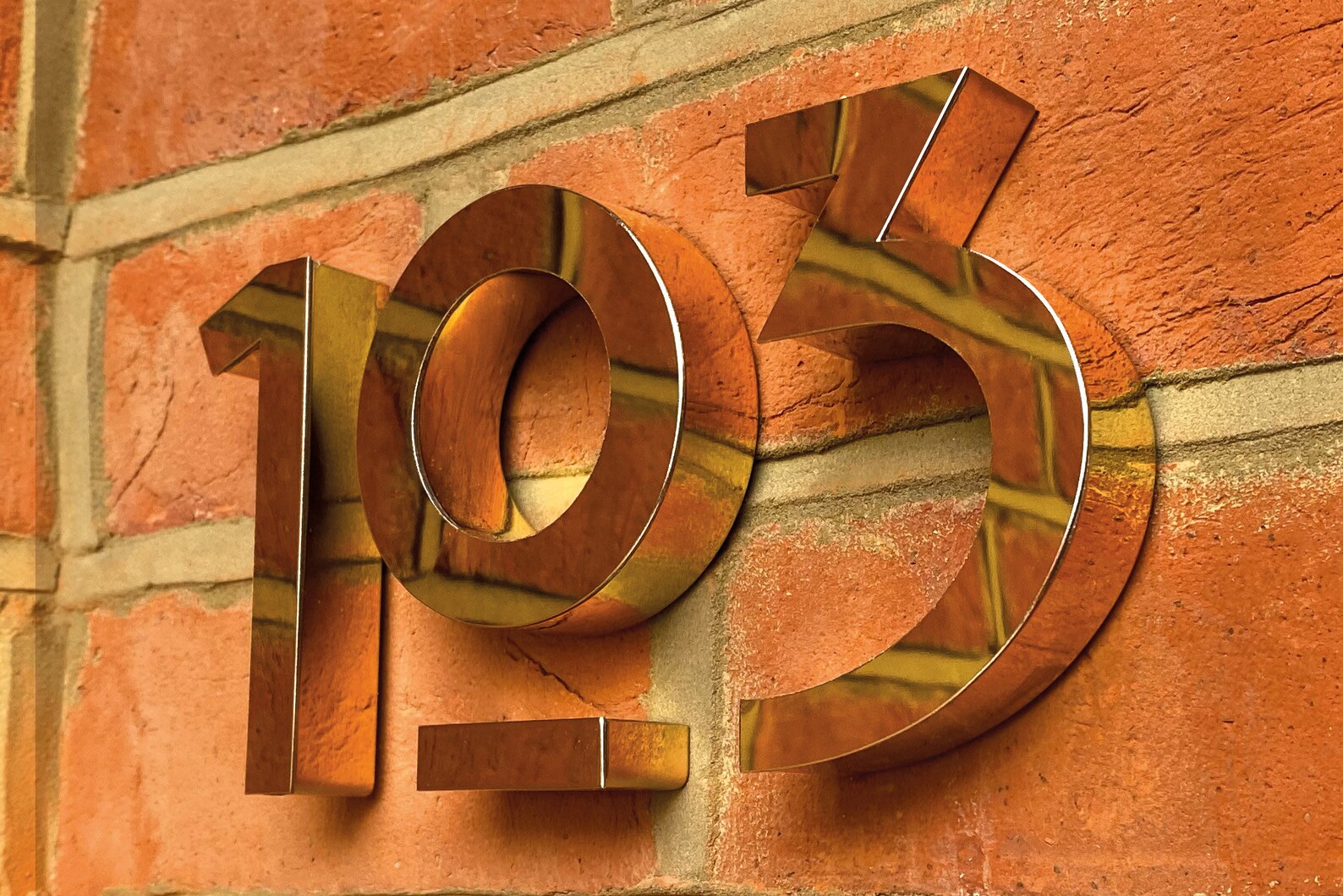 Premium House Numbers gold/brass Finish Etsy