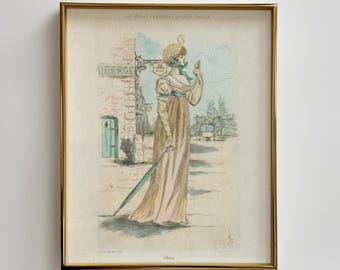1802 Regency Fashion Print: Jane Austen Era Decor, Vintage Illustration (Digital Download)