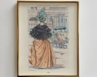 1840 Victorian Fashion Print | Romantic Artwork | Victorian Woman Portrait | Vintage Illustration | Digital Download