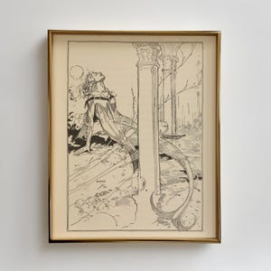 Vintage Sea Fairy Meerjungfrau Illustration | Antike Buchkunst Druckbare | Digitaler Download | Wandkunst | Meer Feen