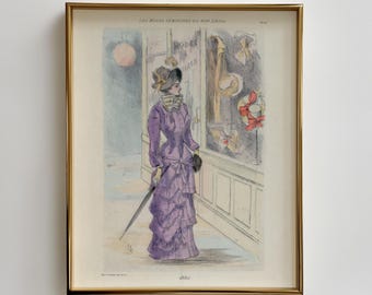 Victorian Fashion Print: 1880s Belle Époque Watercolor (Digital Download)