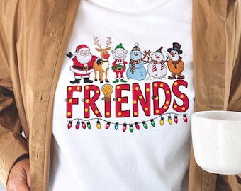 Friends Christmas Shirt, Under Jacket Tshirt, Christmas Movie Watching Shirt, Christmas Party, Tee Friends Fan Gift, Christmas Friends