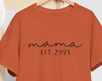 Mama Est 2025 Shirt, Mothers Day Gift, Pregnancy Announcement