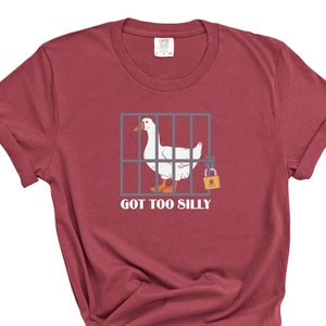 Embroidered Silly Goose Comfort Colors Shirt: Funny Goose Tee
