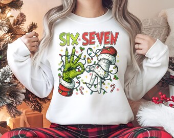 Six Seven Christmas Shirt, Viral 6 7 Meme Tee, Xmas Crewneck Sweatshirt, 67 Holiday
