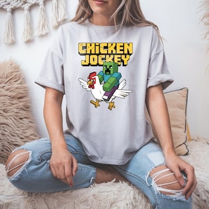 Chicken Jockey Shirt, Funny Farm Animal Tee, Perfect for Gamers & Animal Lovers, Gamer Gift, Cartoon Graphic Sweatshirt For Chicken Lovers