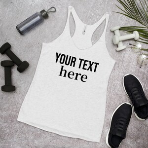 Personalized/Custom Tank Top, Custom Logo Tank Top, Your Design Here Tank Tops, Woman Racerback Tank Tops, Personalized Racerback Tank Top