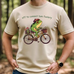 Off to Commit Tom Foolery Frog T-shirt. Comfort Colors Funny Weirdcore Sayings Unique Tshirt Tee Adults Men Women Meme Graphic Sarcastic