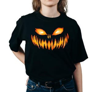 Jack O Lantern Halloween Shirt, Scary Spooky Jack O Lantern Face Pumpkin Costume Halloween T-Shirt