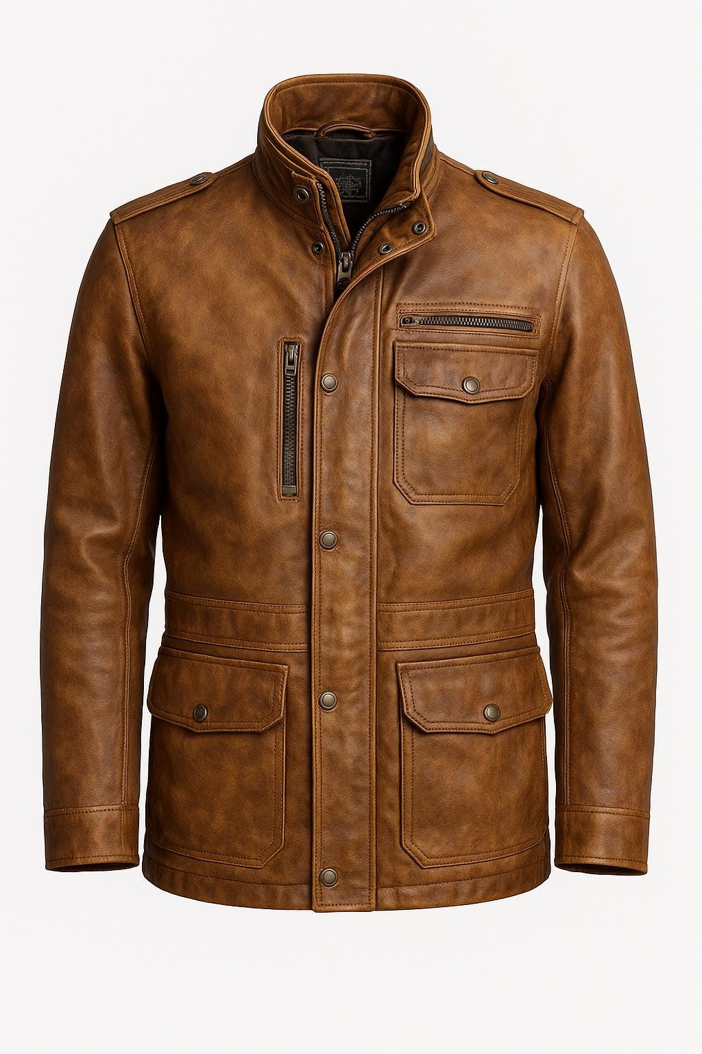 Long Coat Men's Handmade Distressed Ten Genuine Cowhide Leather Jacket Vintage Supernatural winter Style Coat