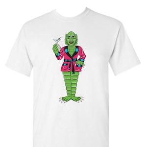 Creature from The Black Lagoon Smooth Operator White T-Shirt Unisex Retro Horror Sci-Fi