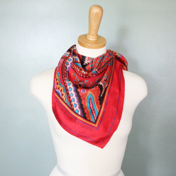 10 Dollar Sale - Vintage Adrienne Vittadini Paisley Print Scarf