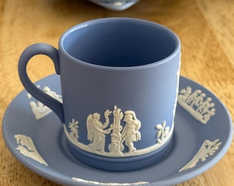 Vintage Wedgwood Jasperware Demitasse Cup and Saucer – GLAZED