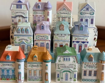 Vintage Lenox Spice Village 1989 Porcelain Spice Jars – Vintage House Canisters, Choose Your Spice (3”)