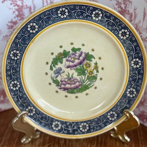 Antique Minton &quot;Orient&quot; Plate: 1913 English Floral Collectible