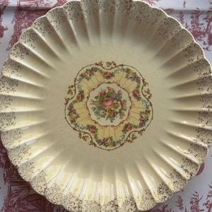Vintage Aristocrat Imperial Ware Teller-Set: 22K Gold Floral Filigree, 1930er Jahre China
